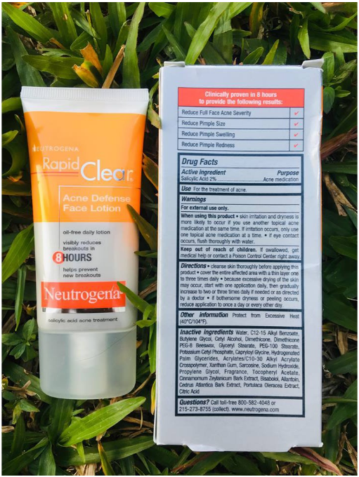 (Pre Order) Neutrogena® Rapid Clear Acne Defense Face Lotion 50ml โลชั่นบำรุงหน้าเนื้อบางเบา ลดสิว