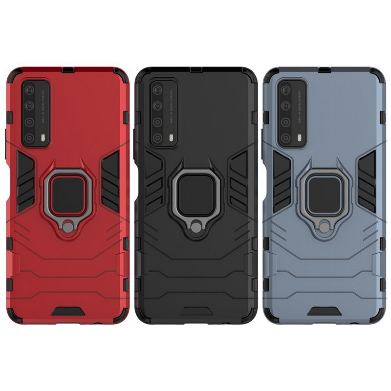 Case Huawei Y7a #เคสฝาหลังพลาสติกแข็ง +TPU Hybrid Case มีแหวนสวมนิ้วโลหะ