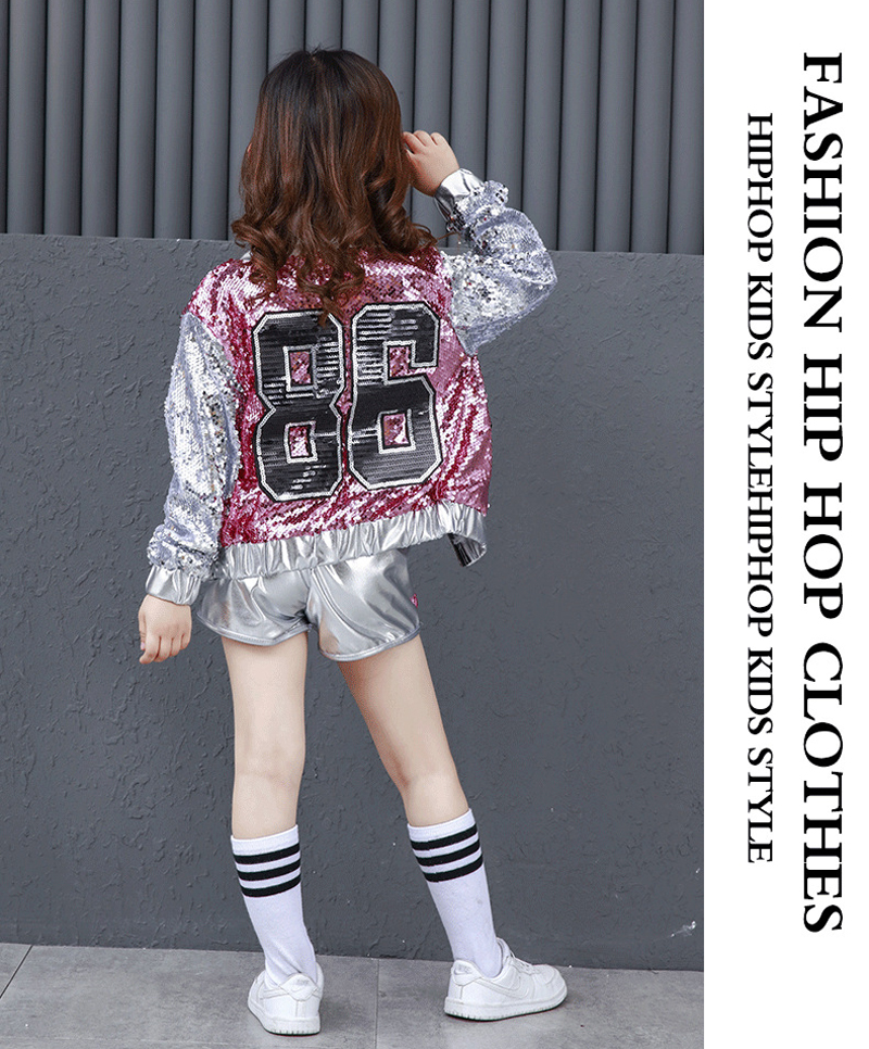 ชุดเต้นเด็กหญิง setแดนเซอร์ สีเงินชมพู