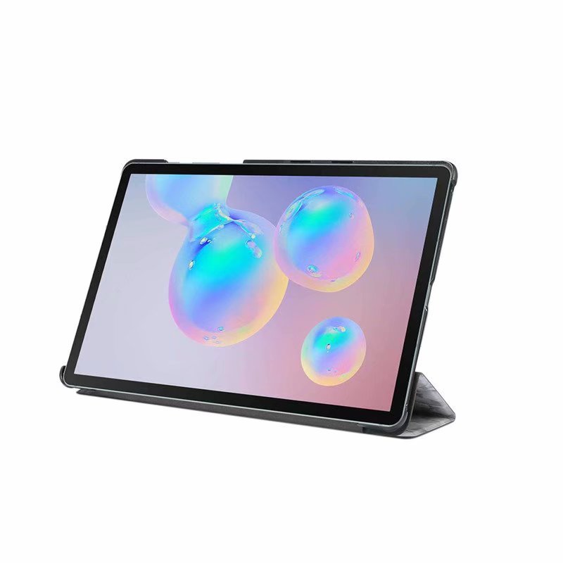 เคส Samsung Galaxy Tab S7 11นิ้ว T870 T875#เคสฝาพับปกสามพับลายเนื้อหินอ่อน Marble Texture Tri-fold PU Leather + PC Stand Tablet Shell