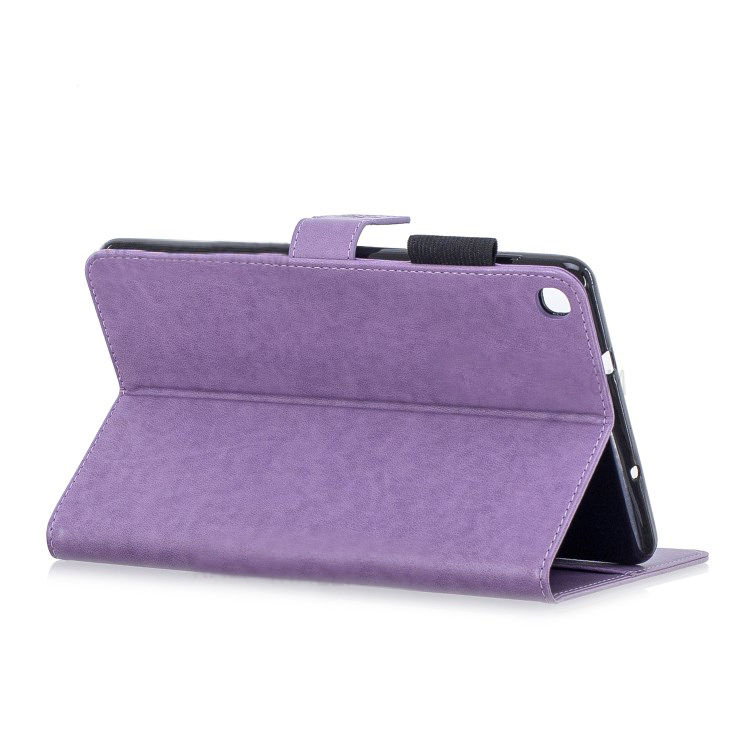 เคสแท็บเล็ต Samsung Galaxy Tab A 8 (2019) with S Pen P200 P205 #เคสฝาพับลายดอกไม้ Imprint Flower Wallet Leather