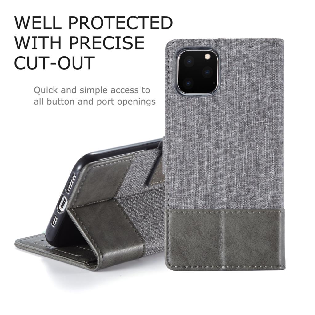 Case OPPO Reno 4 Z 5G #เคสแบบฝาพับ MUXMAหนังPU ออกแบบสีทูโทนตัดลายผ้า Canvas Splicing