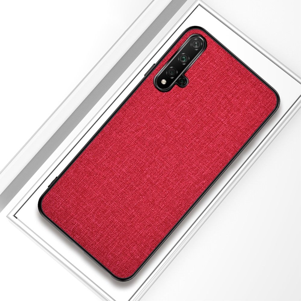เคส Huawei Nova 5T #เคสฝาหลังเคลือบผิวผ้า Matte Cloth PU + PC + TPU Hybrid