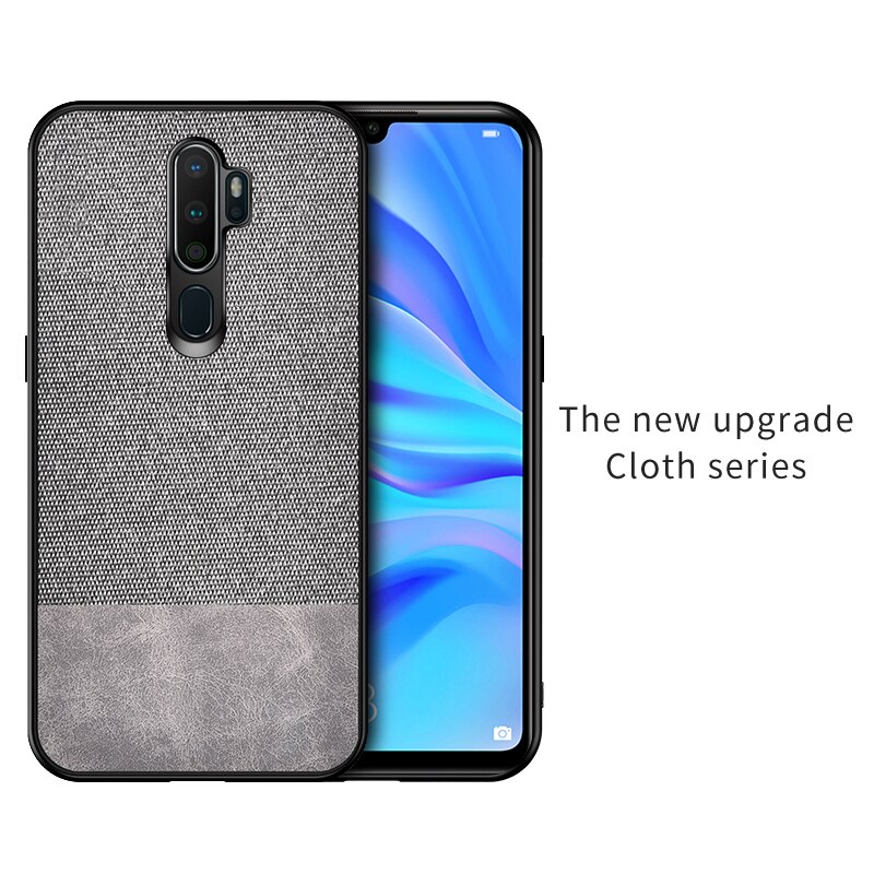 Case OPPO A9 (2020) / OPPO A5 (2020) #เคสฝาหลังรูปแบบ Cloth Texture PU Leather + TPU