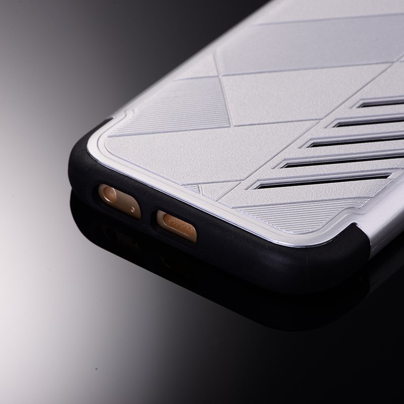 เคส Samsung Galaxy A7 2017 #เคสชุดหุ้มเกราะ Plastic+TPU Hybrid - สีเงิน #พร้อมส่ง