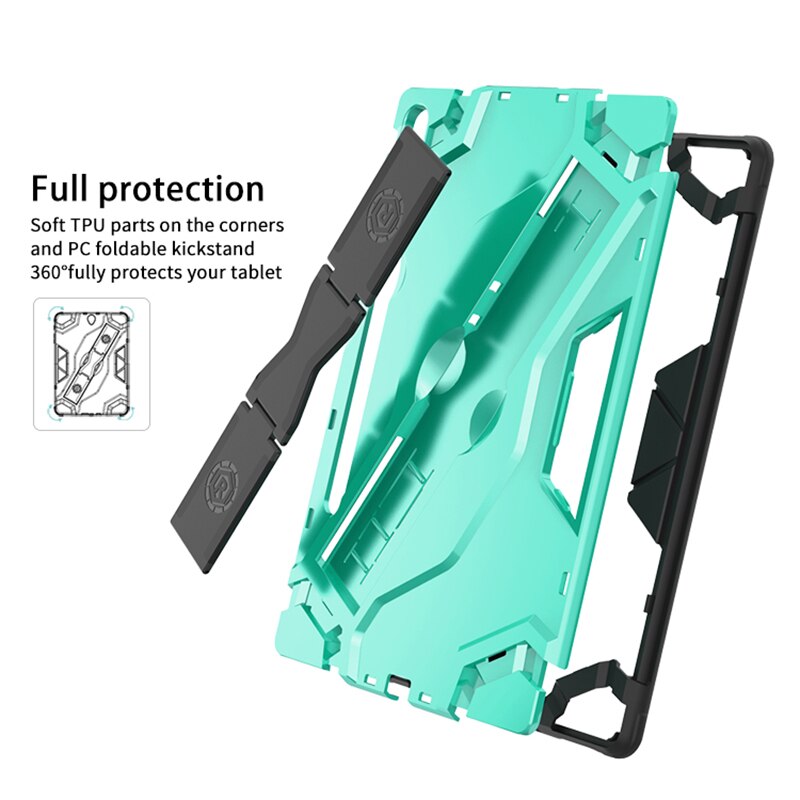 Case Samsung Galaxy Tab S6 SM-T860 SM-T865 #เคสฝาหลังกันกระแทกมีที่สวมนิ้ว Shield Style Strap Kickstand