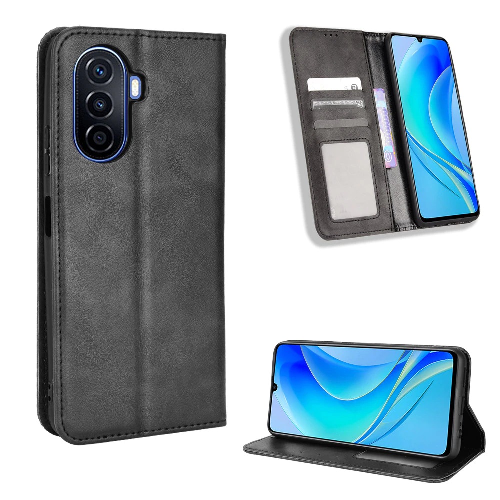 เคส Huawei Nova Y70 #เคสฝาพับปกหนังสไตล์วินเทจดูดซับอัตโนมัติแบบกระเป๋าสตางค์