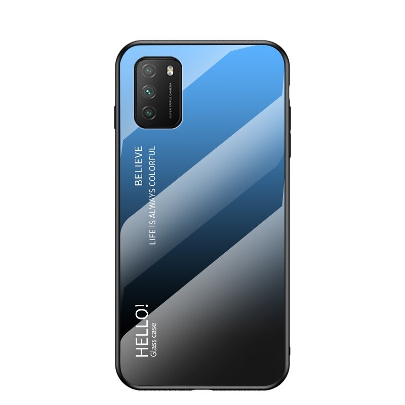 เคส Xiaomi 11T / 11T Pro #เคสฝาหลัง Gradient Color Glass + PC + TPU Hybrid Case