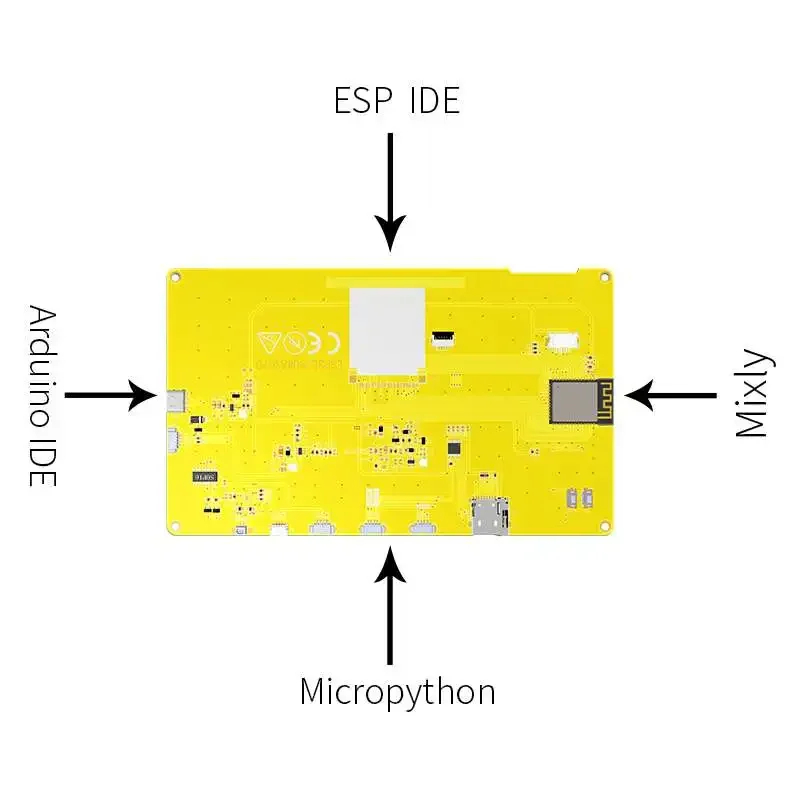 ESP32-S3 7 "สมาร์ทหน้าจอ 7.0 นิ้ว RGB LCD TFT โมดูลหน้าจอสัมผัสแบบ Capacitive 8M PSRAM 16M แฟลช ESP32-8048S070C