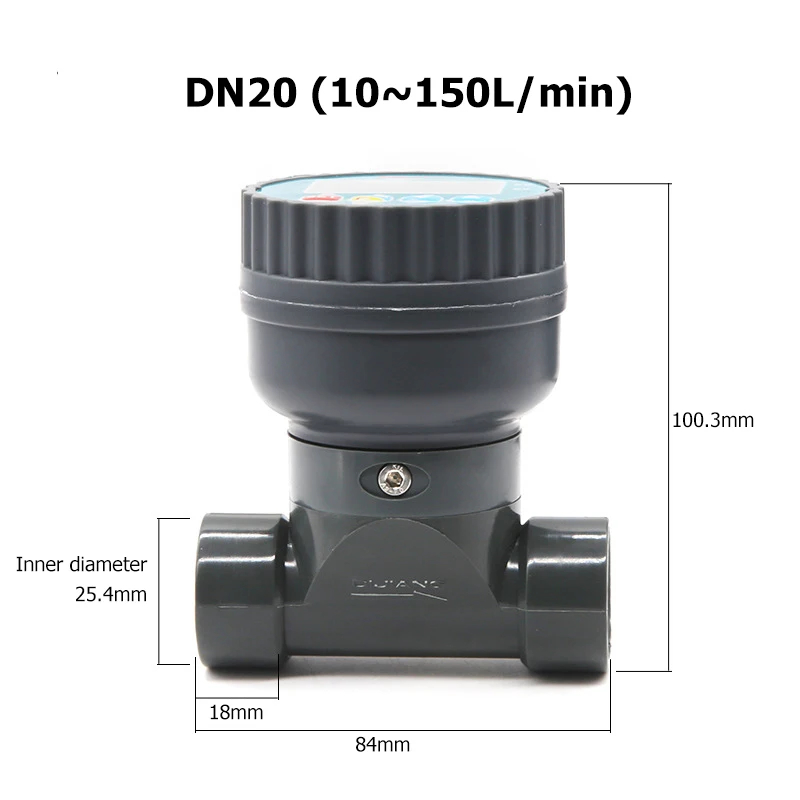 RS485 ดิจิตอลจอแสดงผล Flow Meter UPVC Water