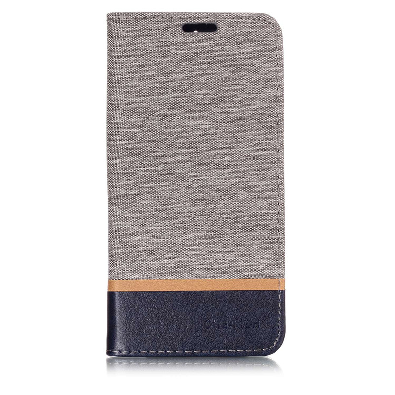 เคส Nokia 7 plus #เคสฝาพับหนัง PU ผิวเคลือบ Cloth Texture Splicing PU Leather