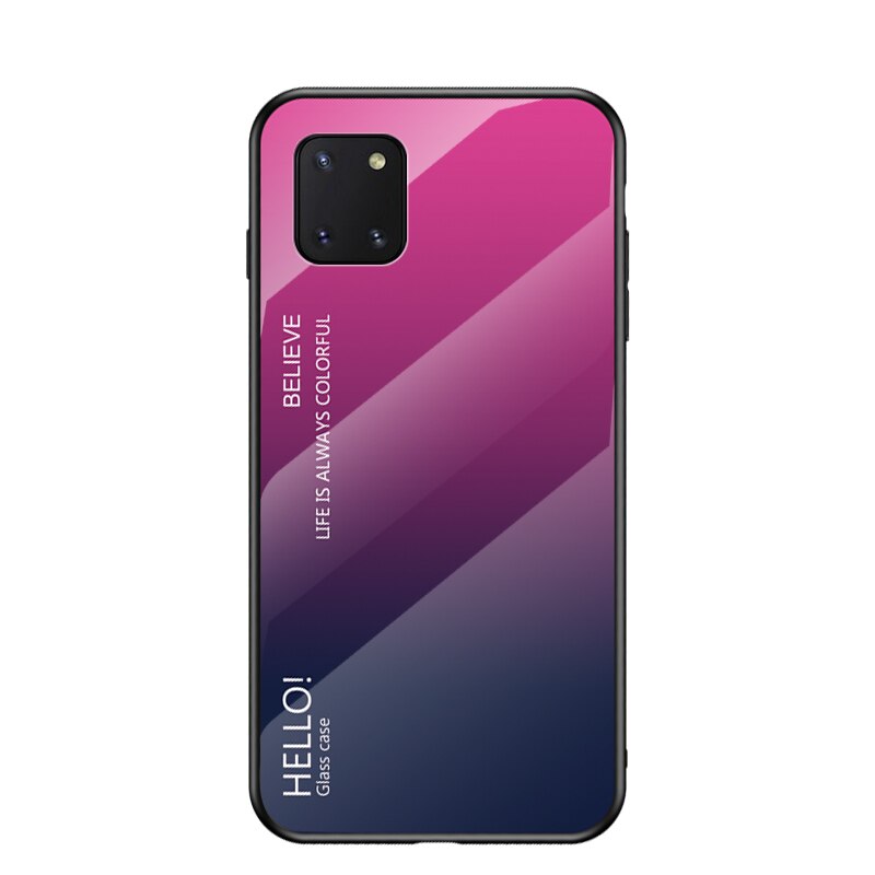 Case Samsung Galaxy Note 10 lite #เคสฝาหลัง Gradient Color Glass + PC + TPU Hybrid Case