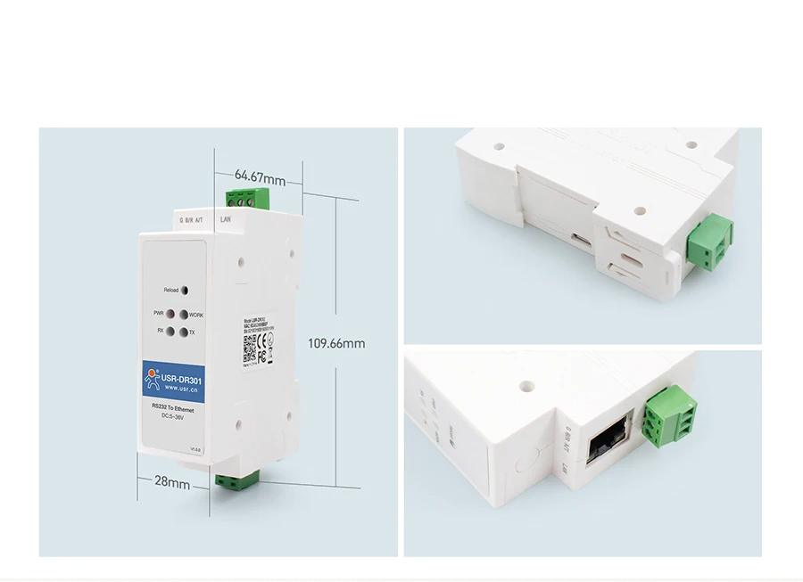 USR-DR301 RS232 to Ethernet