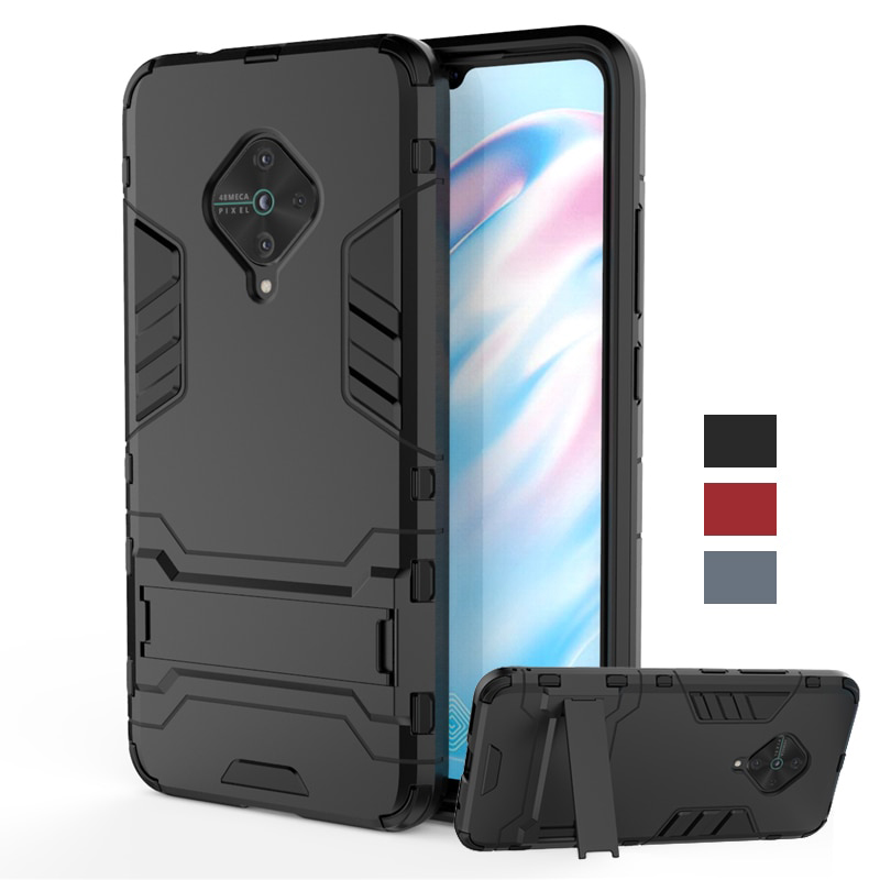 Case Vivo S1 Pro #เคสฝาหลังพลาสติก ไฮบริด TPU + Kickstand
