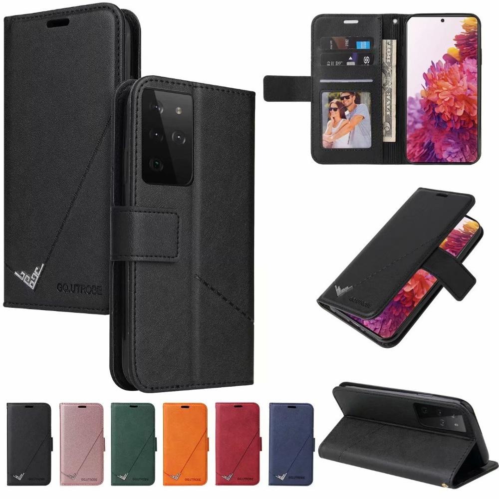 Case Samsung Galaxy S21 Ultra 5G #เคสฝาพับแบบกระเป๋าสตางค์หนัง PU มีช่องเก็บบัตร