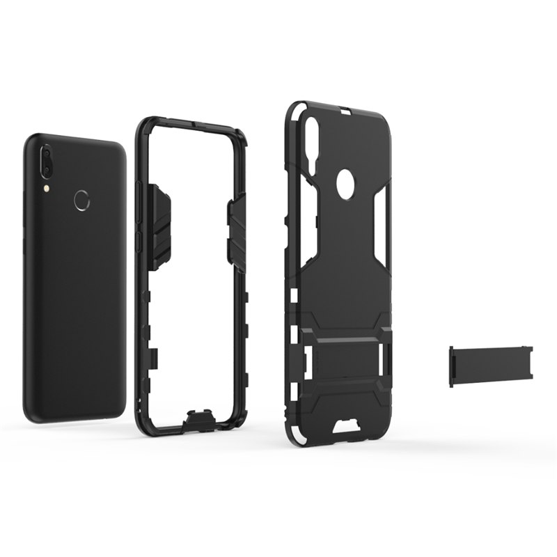 เคส Huawei Y9 (2019) #เคสฝาหลังพลาสติก ไฮบริด TPU + Kickstand สีสันสวยงามทันสมัย
