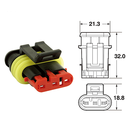 ปลั๊กต่อสายไฟในรถยนต์ AUTOMOTIVE CONNECTORS, 060 AM SPECIALSEAL 1.5 SERIES SEALED 1.25SQMM