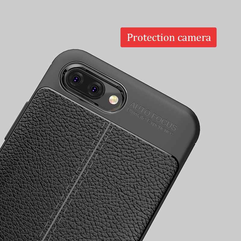 เคส Honor 10 #เคสฝาหลัง TPU ลายหนัง PU ผิวลิ้นจี่ช่วยป้องกันลายนิ้วมือคุณภาพดี