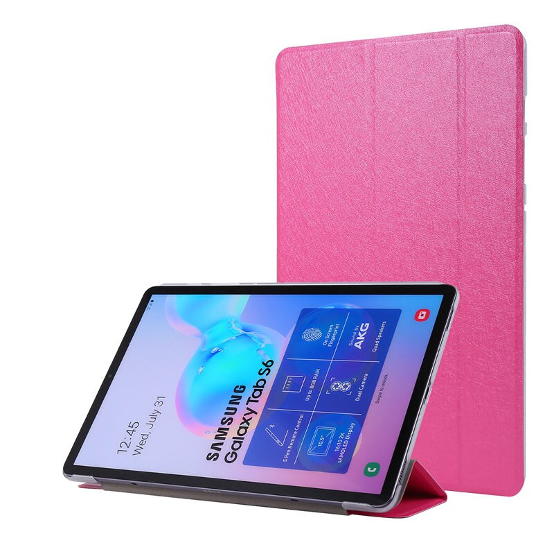 Case Samsung Galaxy Tab S6 10.5 SM-T860 SM-T865 #เคสฝาพับหนัง PU พับสามพับ Silk Texture Leather Stand Case