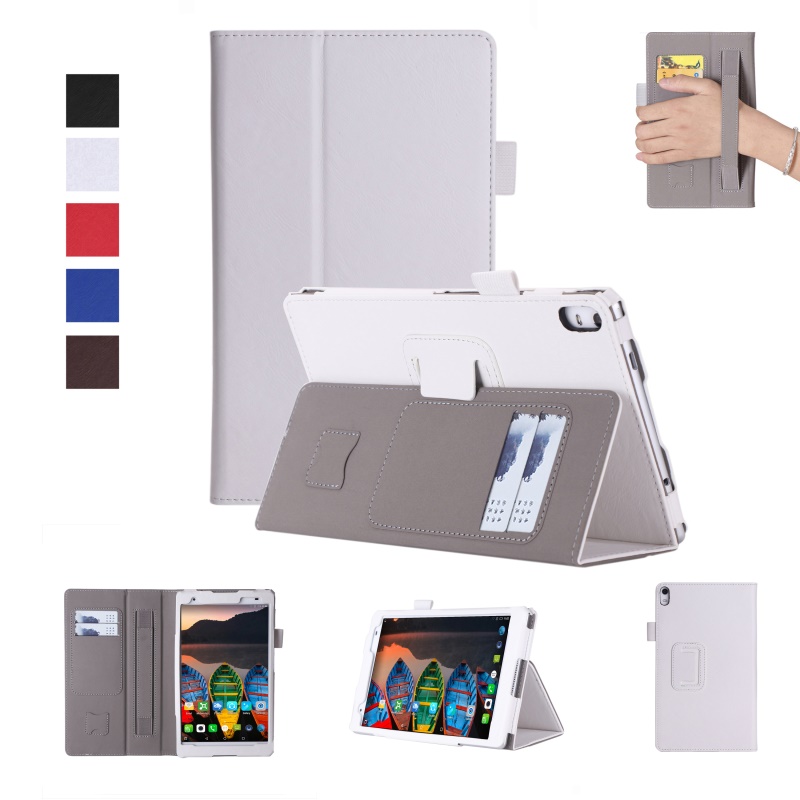 เคส Lenovo Tab 4 8 Plus #เคสฝาพับ Folio Leather Stand Case พับตั้งได้มีช่องใส่การ์ดสวยงามทันสมัย