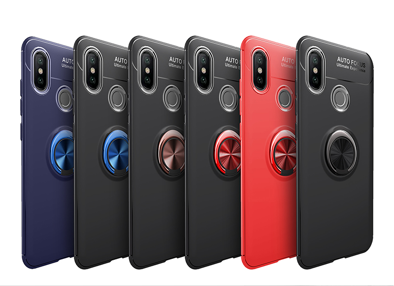 Case Xiaomi Mi Max 3 #เคสฝาหลัง TPU Finger Ring Kickstand (Built-in Magnetic Metal Sheet)