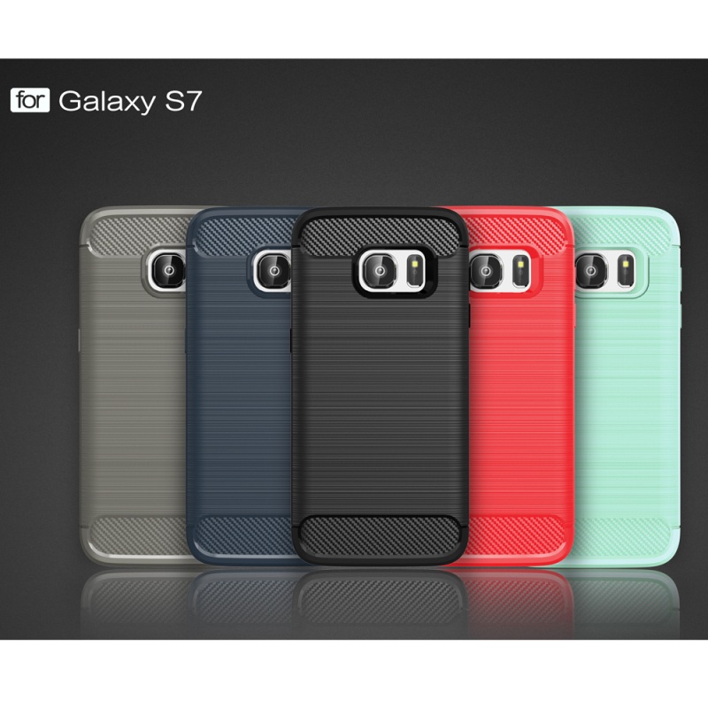 Case Samsung Galaxy S7 เคสฝาหลังนิ่มคาร์บอนไฟเบอร์ Carbon Fibre Brushed TPU