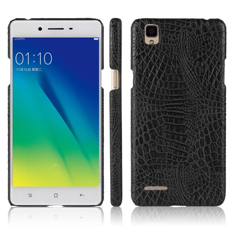 Case OPPO F1 /A35 #เคสฝาหลังพลาสติกแข็งเคลือบหนัง PU ลายผิวหนังจระเข้