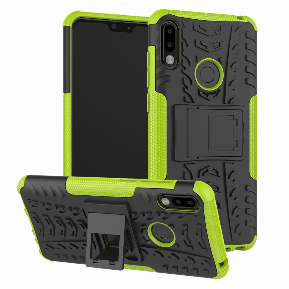 Case Asus Zenfone Max Pro (M2) ZB631KL #เคสฝาหลังกันลื่น Cool Tyre Pattern Kickstand (PC + TPU)