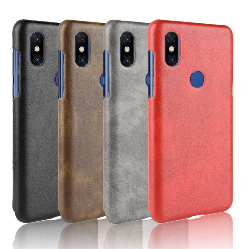 เคส Xiaomi Mi Mix 3 #เคสฝาหลังพลาสติกแข็งเคลือบหนัง PU ลายผิวลิ้นจี่ Litchi Skin Leather Coated