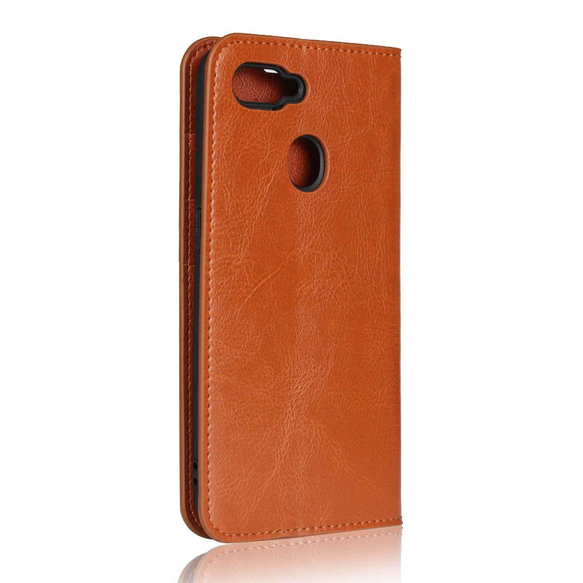 เคส OPPO A12 #เคสฝาพับแบบกระเป๋าสตางค์หนังแท้ Crazy Horse Genuine Leather Wallet Shell