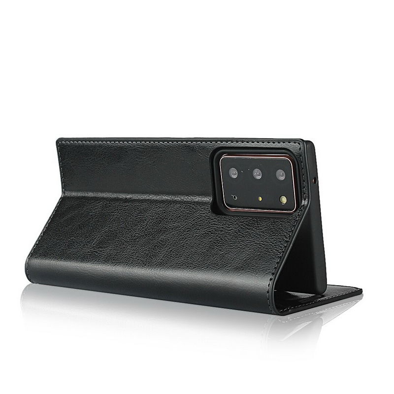 Case Samsung Galaxy Note 20 Ultra / Note 20 Ultra 5G #เคสฝาพับหนังแท้แบบกระเป๋าสตางค์คุณภาพดี Crazy Horse Genuine Leather Cover