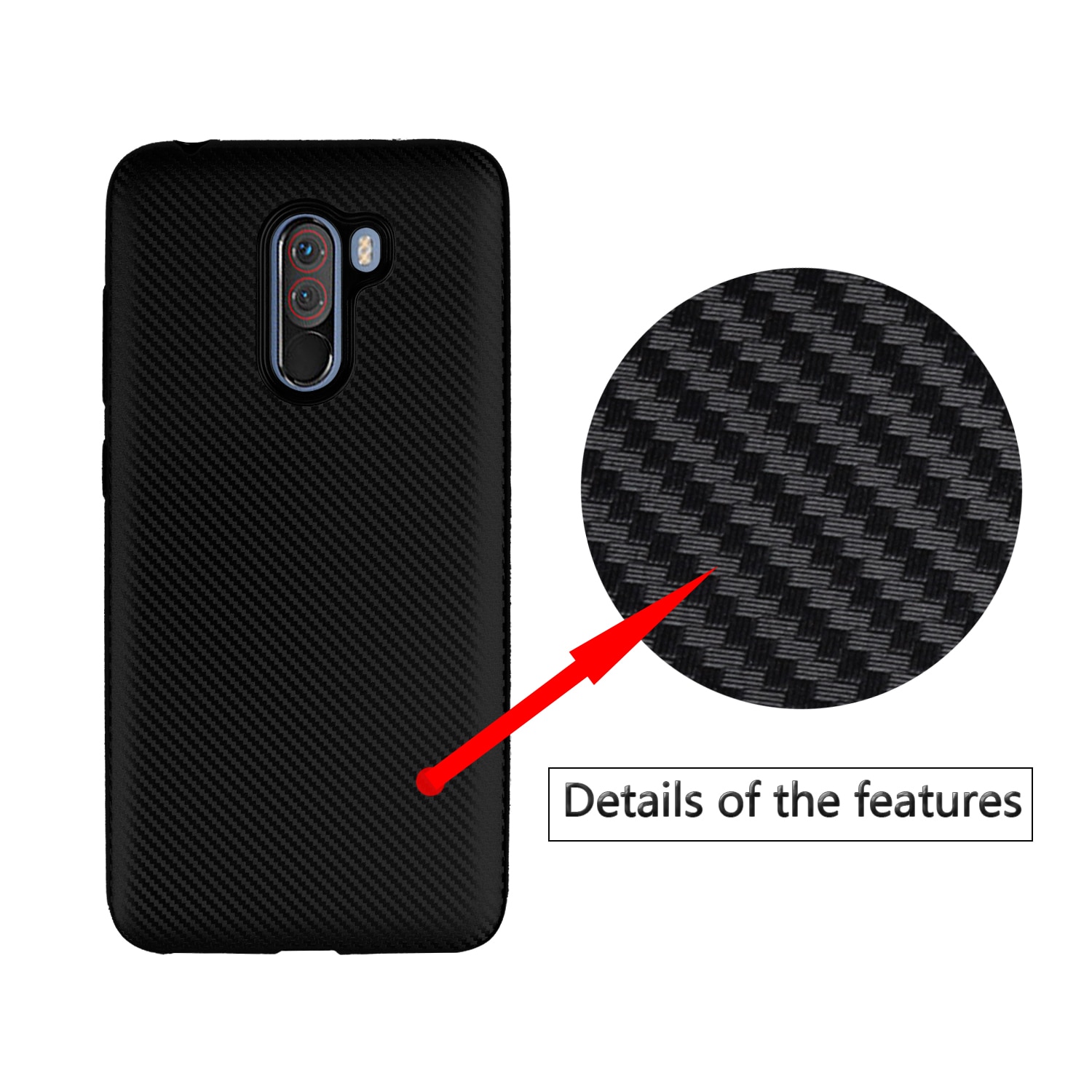 เคส Xiaomi Pocophone F1 #เคสฝาหลัง TPU นิ่มแบบคาร์บอนไฟเบอร์ Soft Skin Case