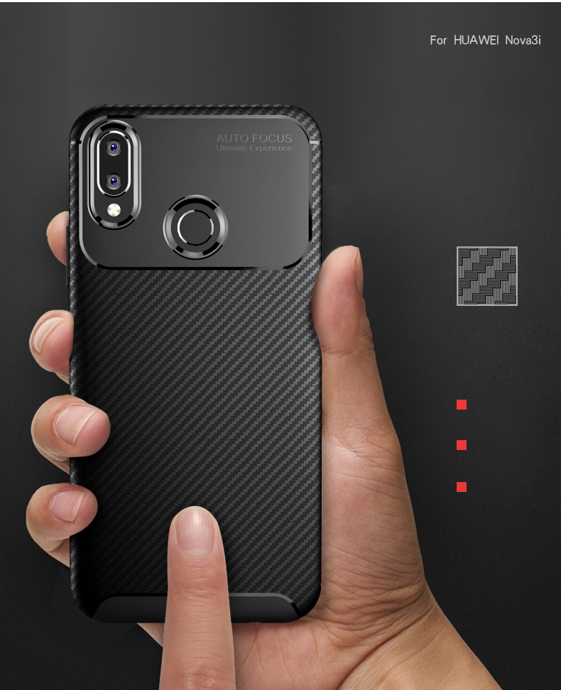 เคส Huawei nova 3 #เคสฝาหลังนิ่ม Beetle ซีรีส์คาร์บอนไฟเบอร์ TPU