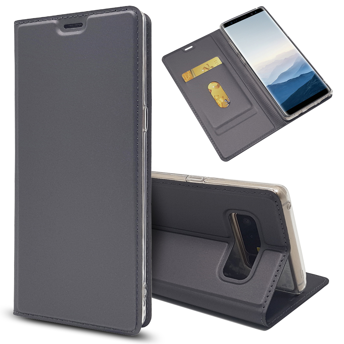 เคส Samsung Galaxy Note 8 #เคสฝาฟับหนัง PU คุณภาพดีพร้อมช่องเสียบการ์ด