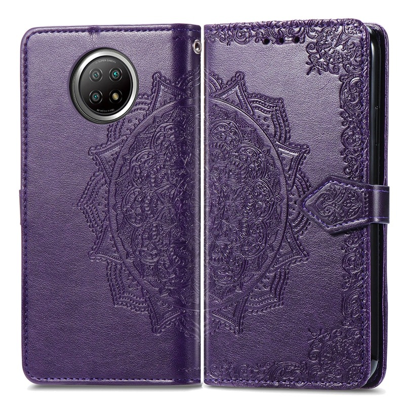 เคส Redmi Note 9T 5G #เคสฝาพับหนัง PU ผิวลายนูน Embossed Mandala Flower Leather Wallet