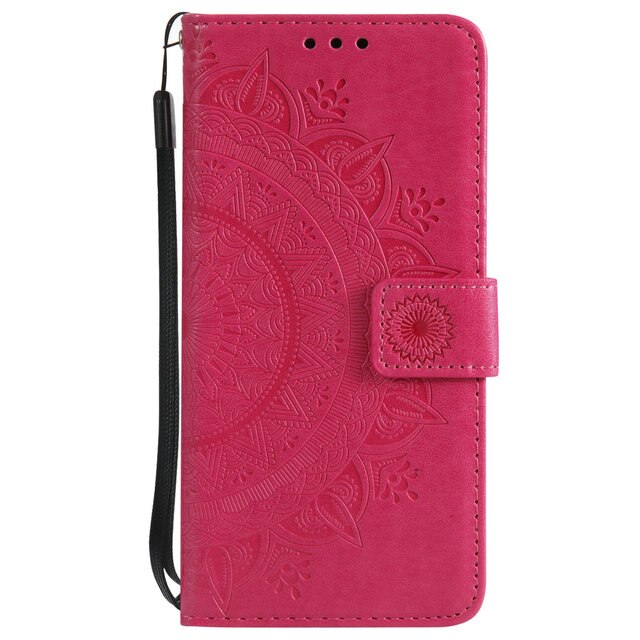 Case Samsung Galaxy Note 10 #เคสฝาพับหนัง PU ปั้มลาย Imprint Mandala Flower