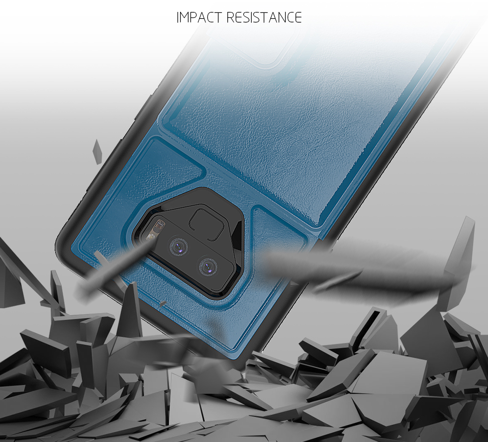 เคส Samsung Galaxy Note 9 N960 #เคสฝาหลังไฮบริดเชลล์พร้อมขาตั้ง TPU + PC เคลือบหนัง PU