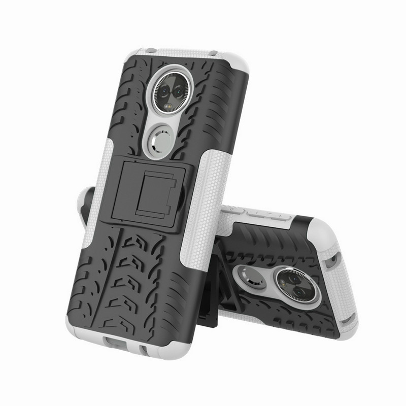 เคส Moto E5 Plus #เคสฝาหลังกันลื่น Cool Tyre Pattern Kickstand (PC + TPU)