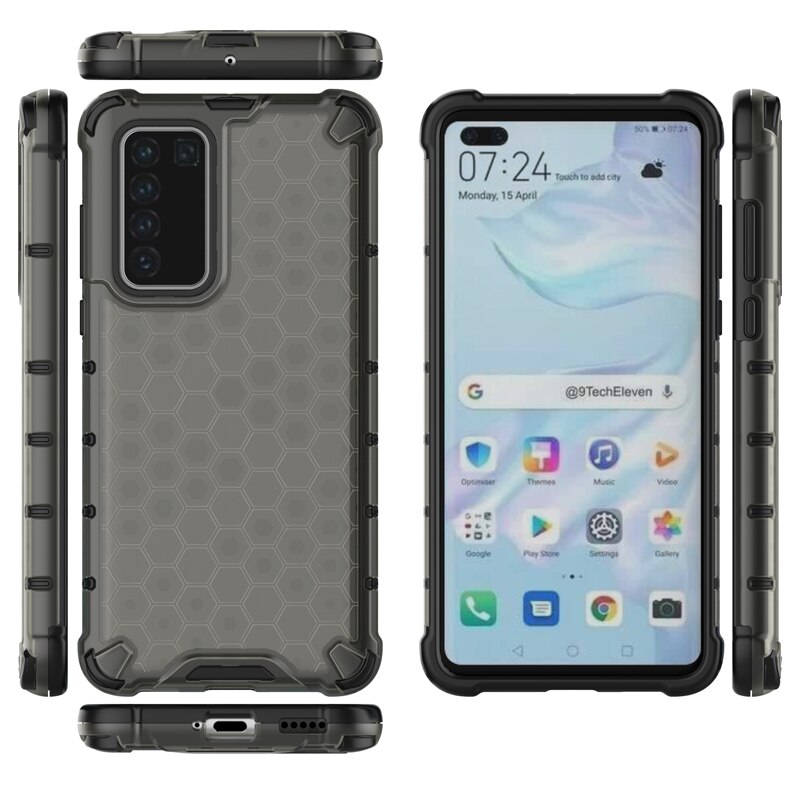 Case Huawei P40 #เคสกันกระแทก Honeycomb Shock Absorber TPU + PC + Silicone Hybrid