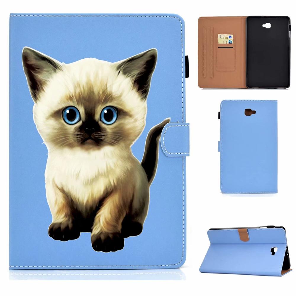 เคส Samsung Galaxy Tab A 10.1 (2019) SM-T510 SM-T515 #เคสฝาพับหนัง PU พิมพ์ลายมีช่องเสียบการ์ดและห่วงใส่ปากกา Pattern Printing Card Slots Flip Leather Cover with Pen Slot