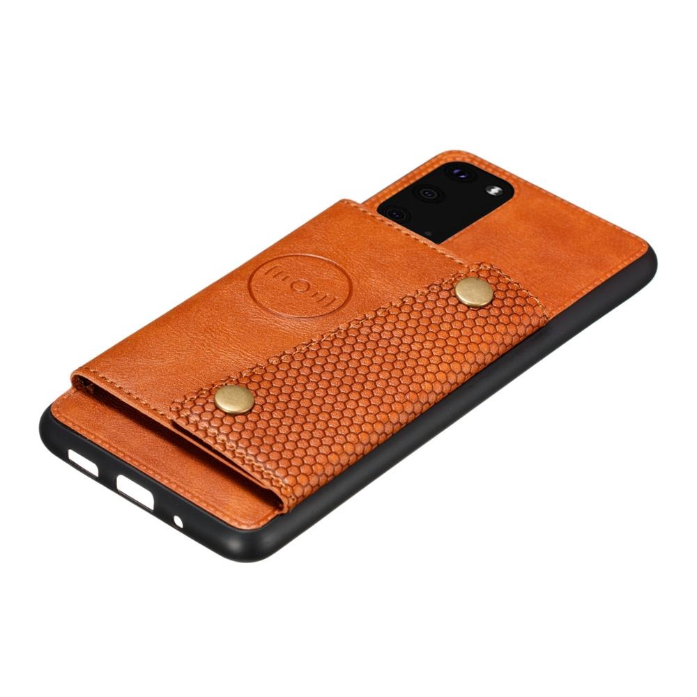 เคส Samsung Galaxy S20 FE / S20 FE 5G #เคสฝาหลัง TPU เคลือบหนัง PU มีที่เก็บบัตร PU Leather Coated TPU Card Holder Magnetic Kickstand