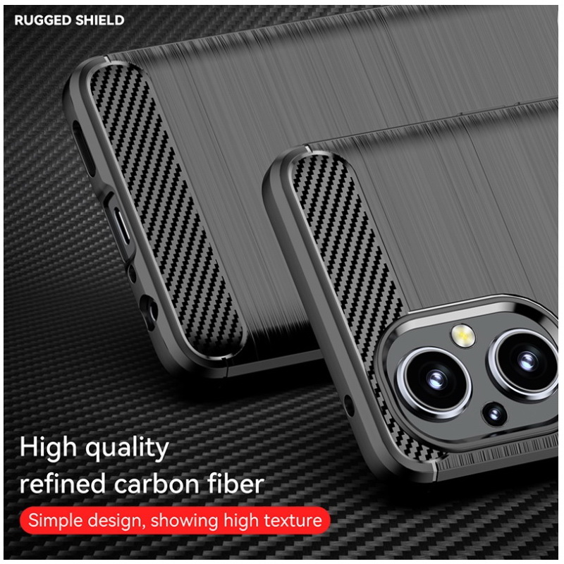 เคส OPPO Reno 7z 5G #เคสฝาหลังผิวแปรงคาร์บอนไฟเบอร์ Brushered TPU Back Case