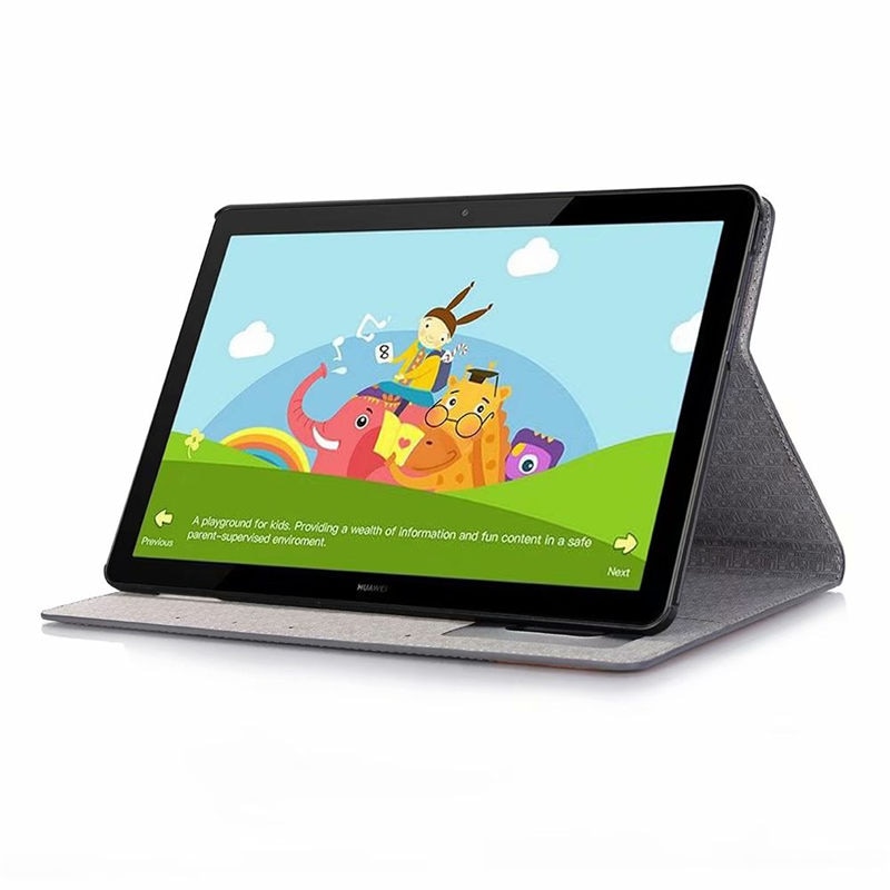 Case Huawei MediaPad T5 10 #เคสฝาพับหนัง PU พิมพ์รูปแบบแผนที่ Map Pattern Stand Wallet Leather