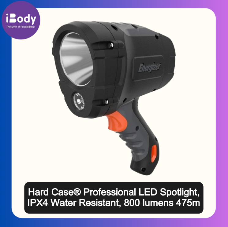(Energizer®) Hard Case® Professional LED Spotlight, IPX4 Water Resistant, 800 lumens 475m ไฟฉาย สปอตไลท์ ใช้ถ่าน AA