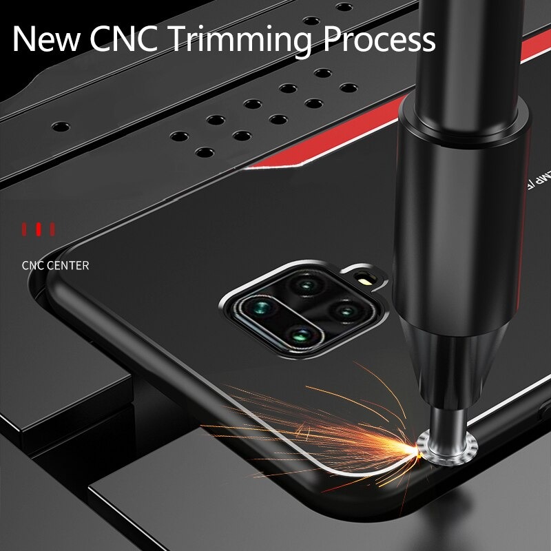 เคส Redmi Note 9 Pro/Redmi Note 9S #เคสฝาหลังไฮบริด Metal +TPU Shockproof metal back plate Phone Back Cover