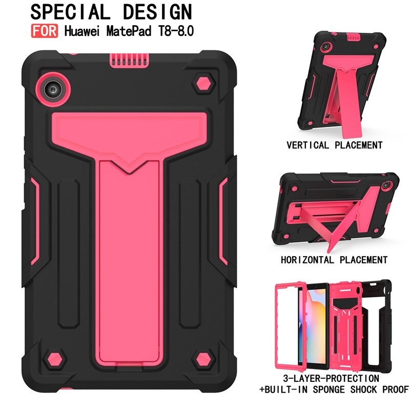Case Huawei MatePad T8 8 นิ้ว #เคสฝาหลังกันกระแทกมีขาตั้ง Kickstand PC Silicone Armour Defender