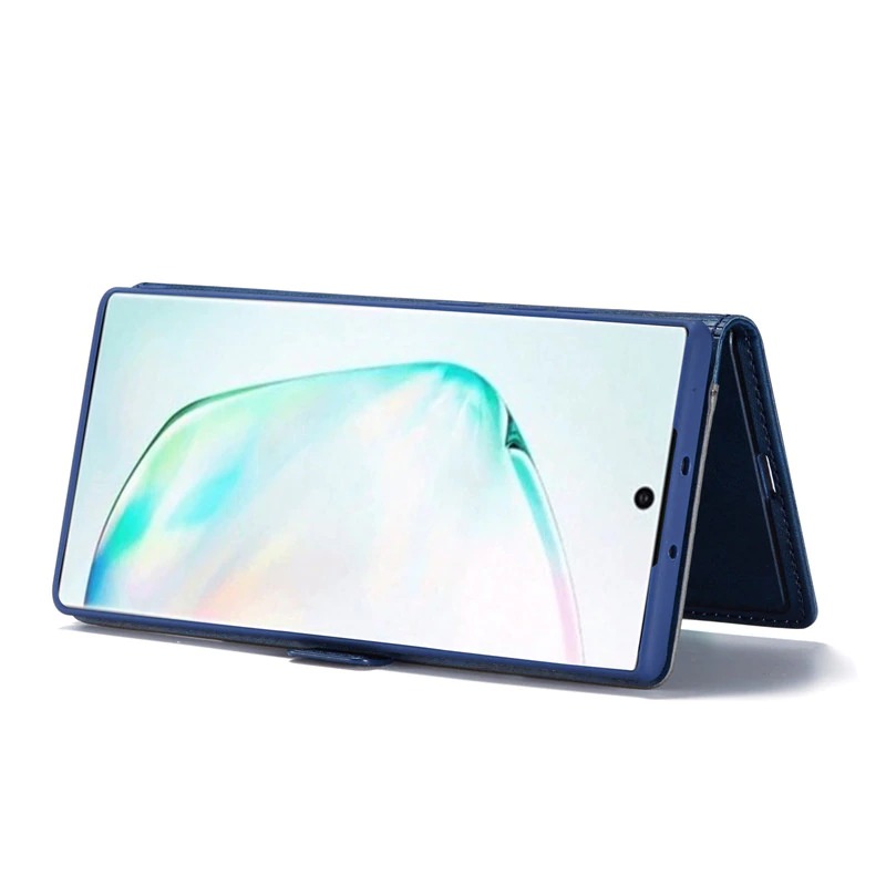 เคส Samsung Galaxy Note 10+ #เคสฝาพับหนัง PU สไตล์กระเป๋าสตางค์พร้อมช่องใส่การ์ด Fashion Retro Card Slot Wallet Flip Cover PU Leather Phone Case