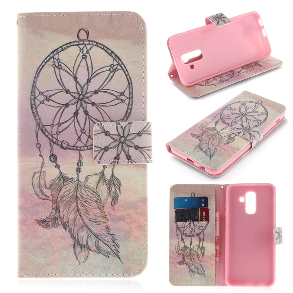 เคส Samsung Galaxy A6+ (2018) #เคสฝาพับรูปแบบกระเป๋าสตางค์หนัง PU พิมพ์ลายสวยงามน่ารักๆ