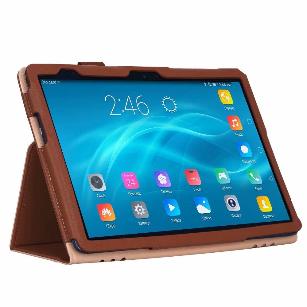 Case Huawei MediaPad T5 10 #เคสฝาพับหนัง PU มีที่สวมนิ้ว Card Holder Stand PU Leather Smart Case
