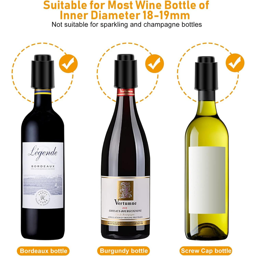 Obiware® Wine Stoppers Vacuum, Reusable Preserver จุกขวดไวน์ สูญญากาศ แบบใช้ซ้ำได้
